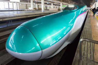 Shinkansen tren Tokyo platformunda