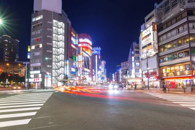 Cityscape gece, Japonya Tokyo Ikebukuro bölgesinin