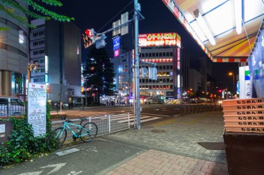 Cityscape gece, Japonya Tokyo Ikebukuro bölgesinin