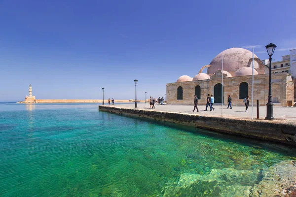 Starého benátského přístavu Chania na Krétě, Řecko — Stock fotografie
