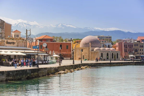 Antico porto veneziano di Chania a Creta, Grecia — Foto Stock