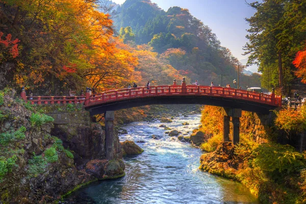 Šinkjó most během podzimu v Japonsku — Stock fotografie