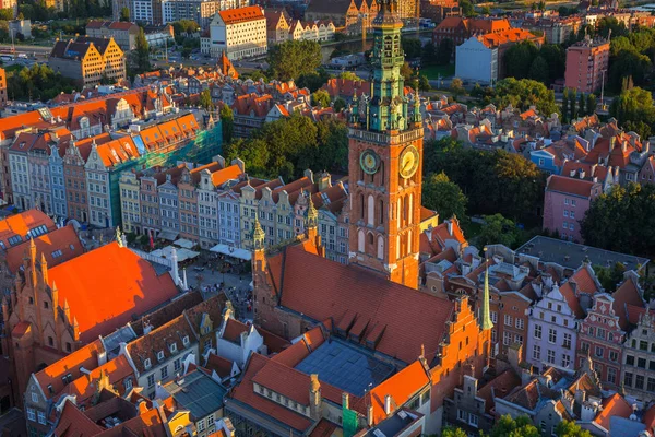 A légi felvétel a Gdansk, a régi város — Stock Fotó