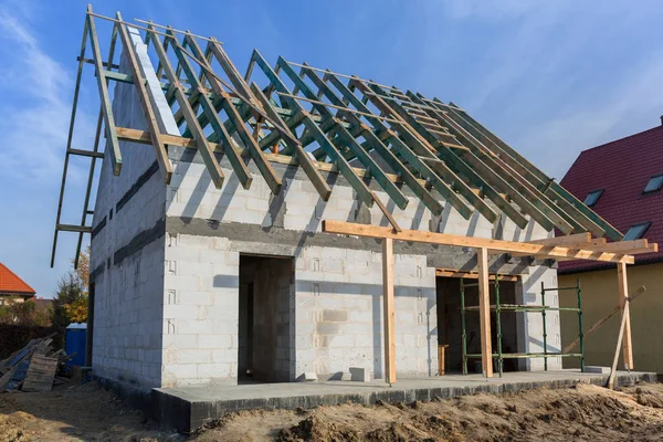 Carcass of the roof in house — Stock Photo, Image