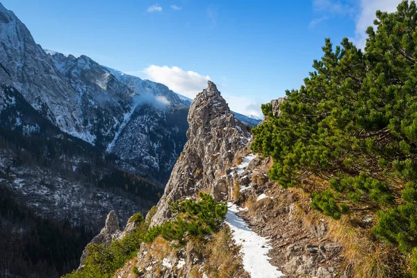 Vista Las Montañas Tatra Desde Cima Del Pico Sarnia Skala —  Fotos de Stock
