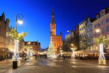 Gdansk, Polonya için uzun Lane, Noel süsleri