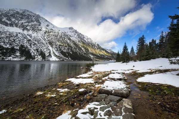 Vackra Vinter Vid Ögat Sjön Havet Tatrabergen Polen — Stockfoto