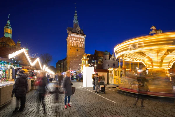 Δίκαιη Παραδοσιακά Χριστούγεννα Στην Παλιά Πόλη Του Γκντανσκ Πολωνία — Φωτογραφία Αρχείου