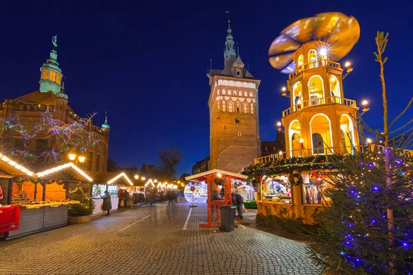 Tradiční Vánoční Jarmark Starém Městě Gdaňsk Polsko — Stock fotografie