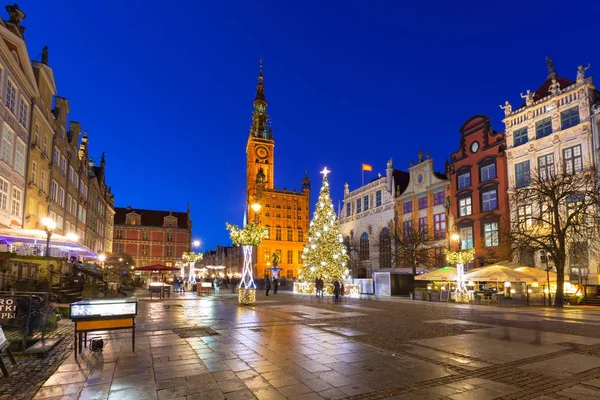 Gdańsk Grudnia 2017 Ozdoby Świąteczne Starym Mieście Gdańsku Gdańsk Jest — Zdjęcie stockowe