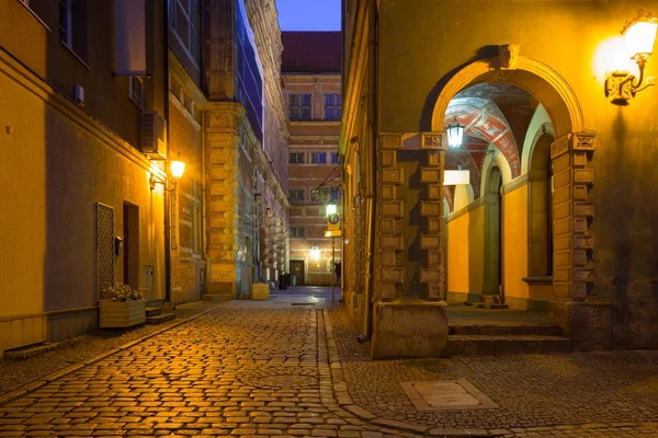Architektura Starého Města Gdańsku Noci Polsko — Stock fotografie