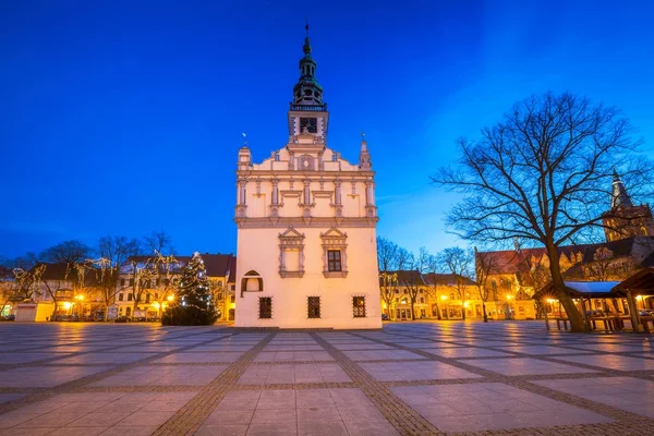 Oude Stadsplein Met Historische Raadhuis Chelmno Schemering Polen — Stockfoto
