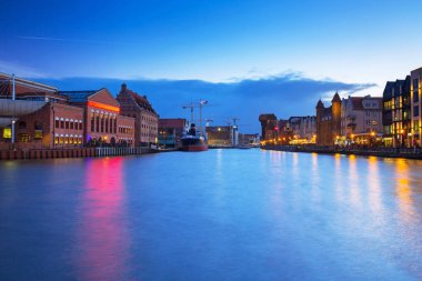 Eski kasaba gdansk motlawa River, Polonya