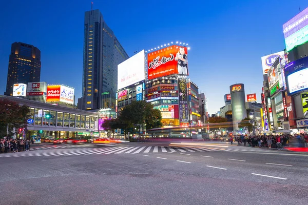 Tokyo Japonya Kasım 2016 Tokyo Nun Shibuya Ilçesinde Yaya Geçidi — Stok fotoğraf