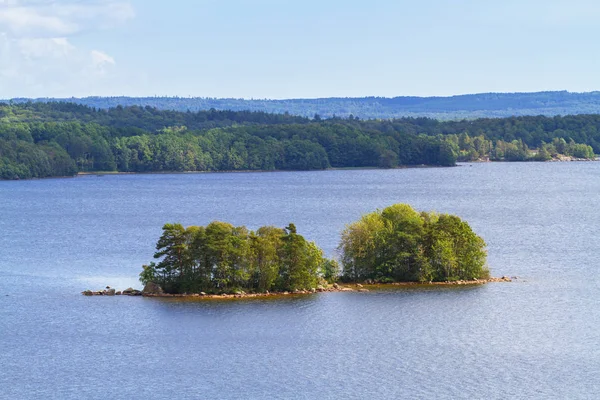 Paisagem Idílica Lago Hora Verão Suécia — Fotografia de Stock