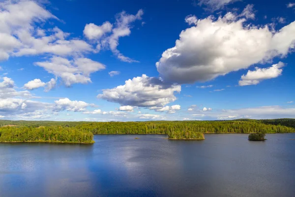 Idylliska Sjön Landskap Sommaren Sverige — Stockfoto