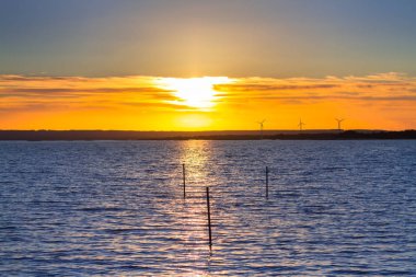 İsveç'te Balitc denize güzel gün batımı