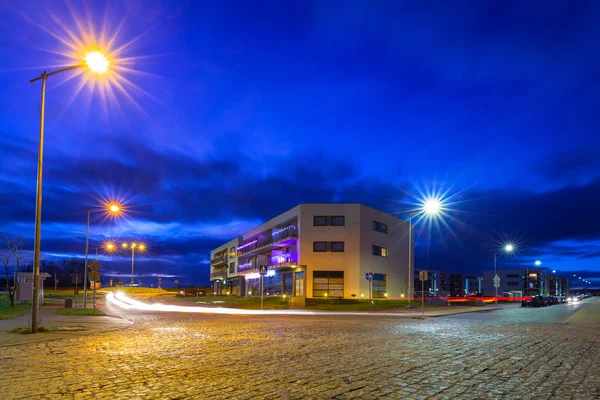 Paisaje Urbano Pruszcz Gdanski Atardecer Polonia — Foto de Stock