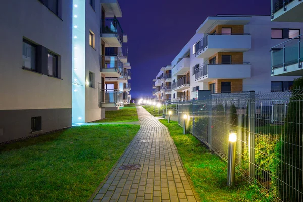 Paisaje Urbano Pruszcz Gdanski Atardecer Polonia — Foto de Stock