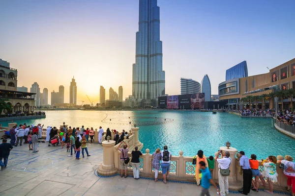 Dubai Emirati Arabi Uniti Aprile 2014 Centro Dubai Tramonto Emirati — Foto Stock