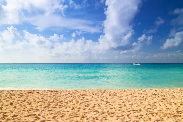 Plaża Morzu Karaibskim Playa Del Carmen Meksyk — Zdjęcie stockowe