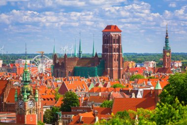 Gdansk, Polonya'nın eski şehir güzel mimari