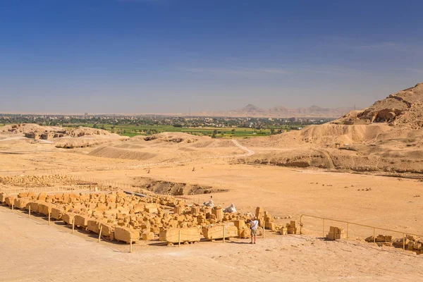 Complexo Templos Mortuários Deir Bahari Perto Luxor Egito — Fotografia de Stock