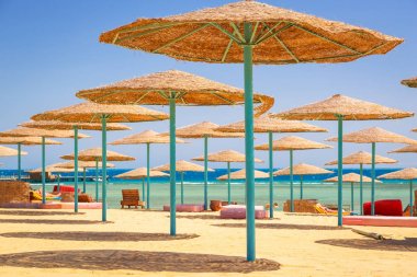 Şemsiye Hurghada, Mısır on Red Sea beach
