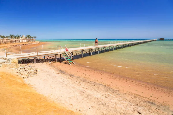 Molo Sulla Spiaggia Del Mar Rosso Hurghada Egitto — Foto Stock