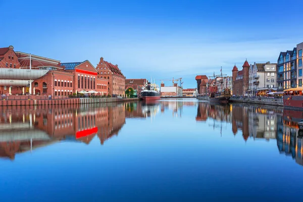 Architectuur Van Oude Stad Van Gdansk Motlawa Rivier Polen — Stockfoto