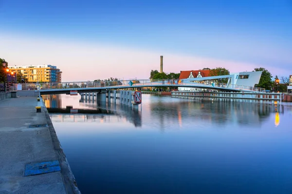 Catwalk Motlawa River Gdansk Dusk Poland — Stock Photo, Image