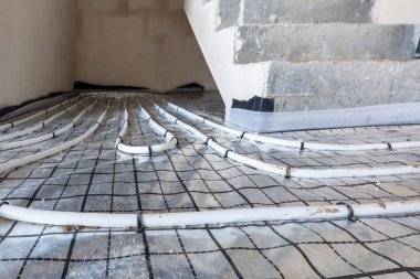 Underfloor heating system in new residential house