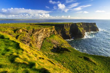 Cliffs Moher güneşli bir gün, Co. Clare, İrlanda