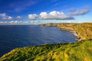Cliffs of Moher in Ireland at sunny day, Co. Clare clipart