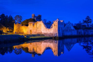 Ruins of the castle in Adare at night, Ireland clipart