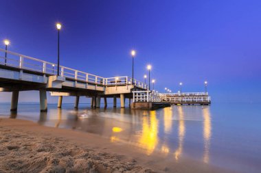 Alacakaranlıkta, Polonya, Baltık Denizi, Gdansk Brzezno iskele