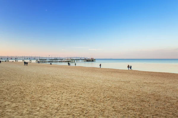 Schöner Ostseestrand Danzig Der Dämmerung Polen — Stockfoto