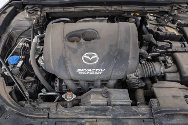 Πολωνία Φεβρουαρίου 2018 Μηχανή Χρησιμοποιείται Mazda Mazda Είναι Ένα Δημοφιλές — Φωτογραφία Αρχείου