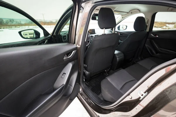 Black Car Interior Back Seats — Stock Photo, Image