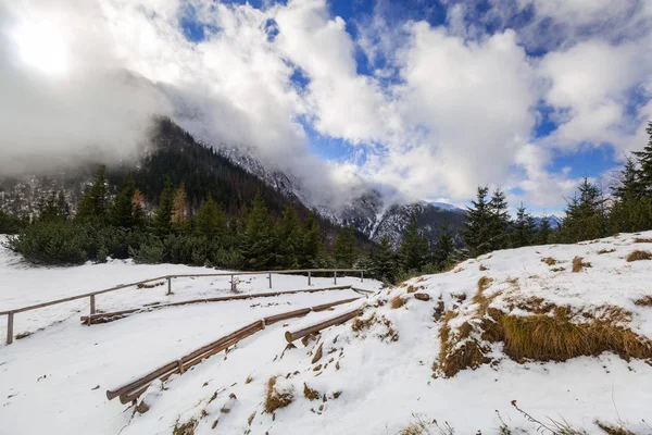Tatra 山脉冬季小径 — 图库照片