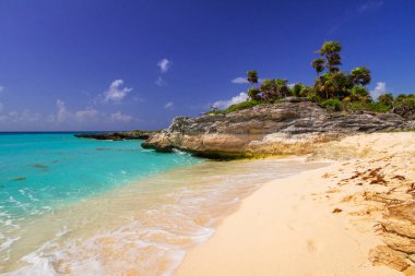 Meksika Karayipler denizde güzel plajı