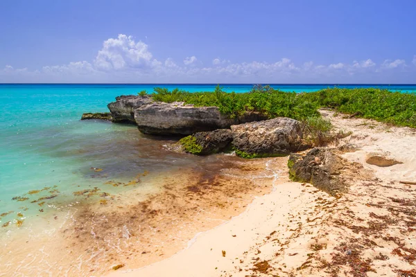 Vacker Strand Vid Karibiska Havet Mexiko — Stockfoto