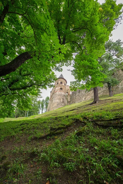 在斯洛伐克哥特式城堡旧 Lubovna — 图库照片