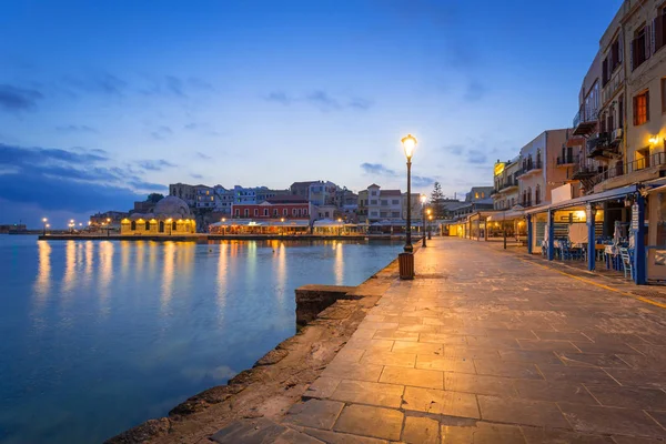 Chania Grekland April 2017 Gamla Venetianska Hamnen Chania Kreta Grekland — Stockfoto