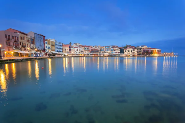 Chania Grecja Kwietnia 2017 Stary Wenecki Port Chanii Krecie Grecja — Zdjęcie stockowe