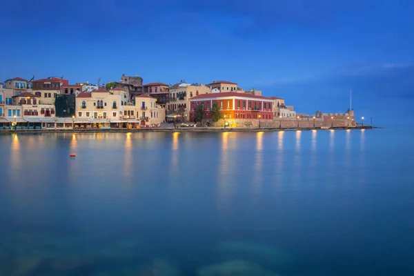 Chania Grekland April 2017 Gamla Venetianska Hamnen Chania Kreta Grekland — Stockfoto