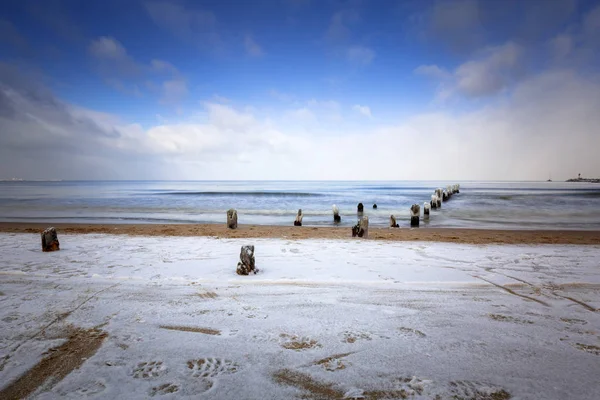 Wintery Landscape Baltic Sea Gdansk Poland — Stock Photo, Image