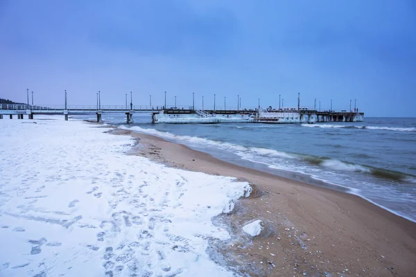 Hiver Enneigé Mer Baltique Gdansk Pologne — Photo