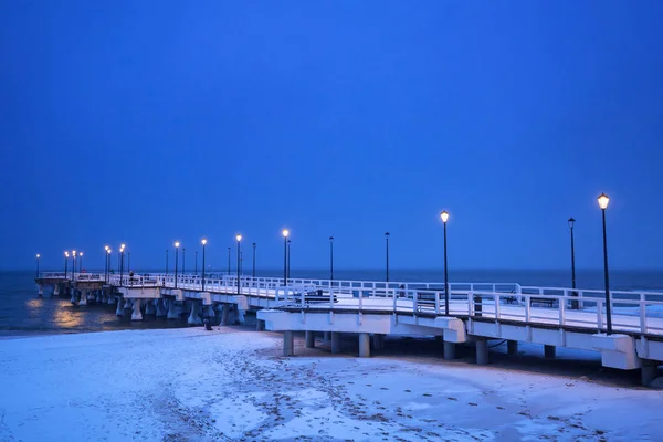 Ostsee Anlegestelle Danzig Der Abenddämmerung Polen — Stockfoto