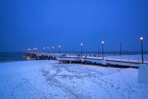 波罗的海码头在格但斯克在黄昏 — 图库照片